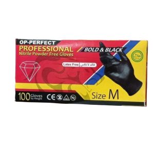 دستکش نیتریل مشکی OP Perfect حریر سایز مدیوم (M)